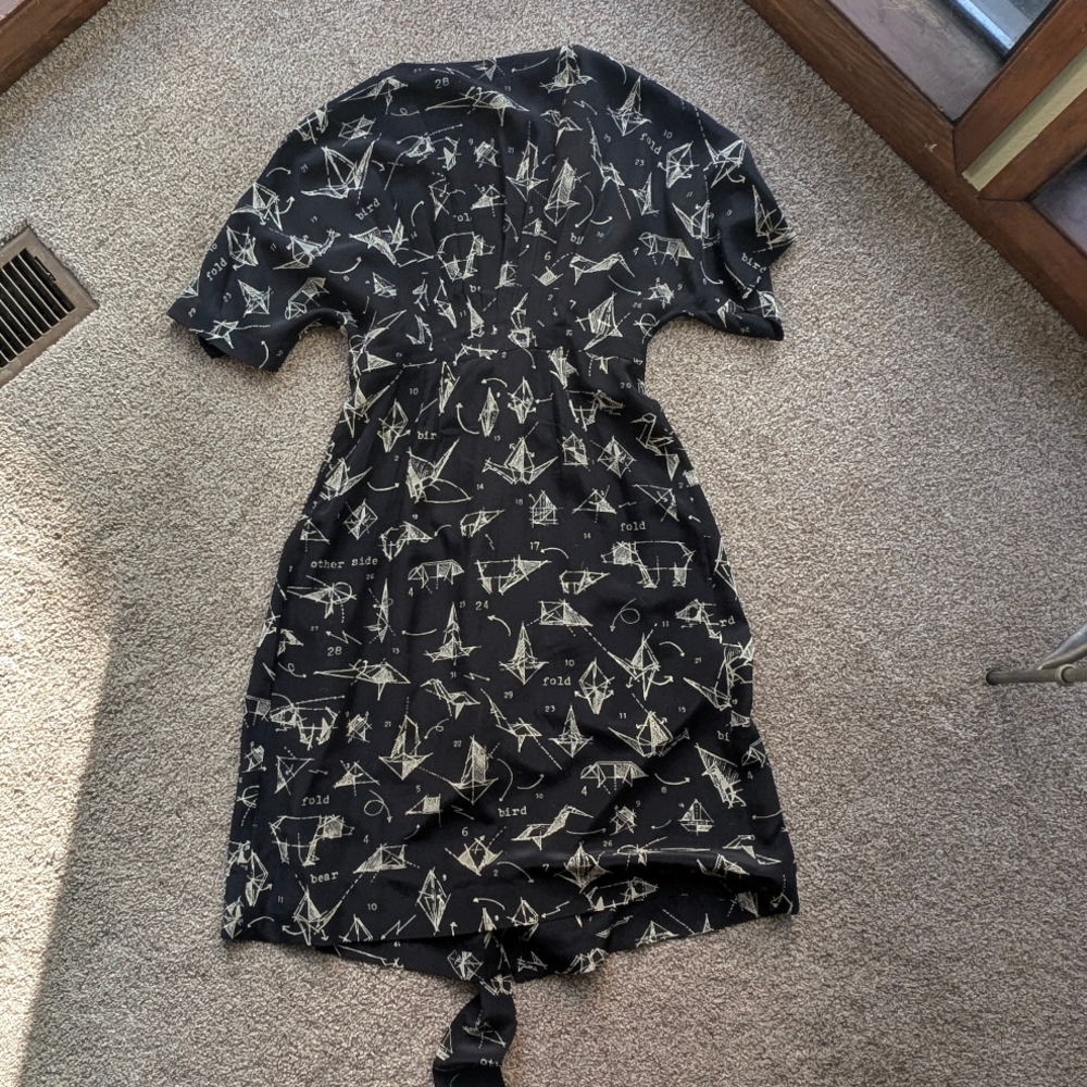 MOULINETTE SOUERS Anthropologie Origami Silk Dress sz 4 - Picture 8 of 8